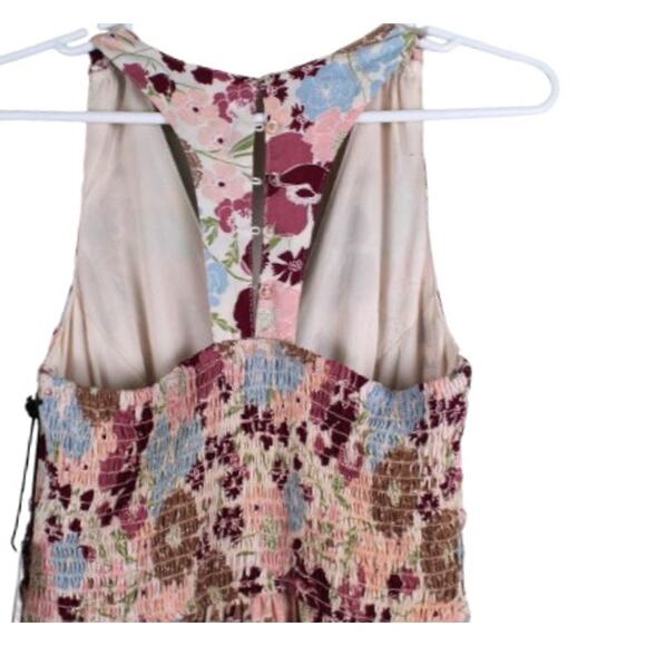Japna Floral Maxi Dress Boho Feminine Size Small Bloomcore Smocked Back New - Picture 7 of 7